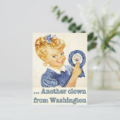 Briefkaart groeten van een politieke clown (Staand voorkant)