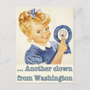 Briefkaart groeten van een politieke clown