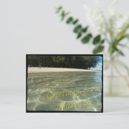 Briefkaart "Groeten van Mauritius" (Staand voorkant)