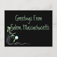 Briefkaart groeten van Salem Massachusetts Witch