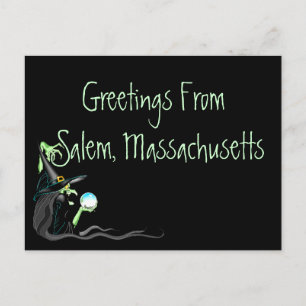 Briefkaart groeten van Salem Massachusetts Witch