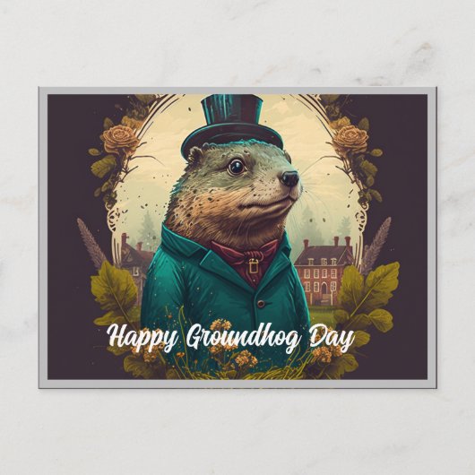 Briefkaart Groundhog Day A Celebration of Spring (Voorkant)