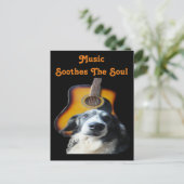 Briefkaart Guitar Dog (Staand voorkant)