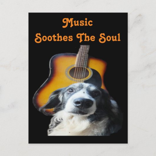 Briefkaart Guitar Dog (Voorkant)