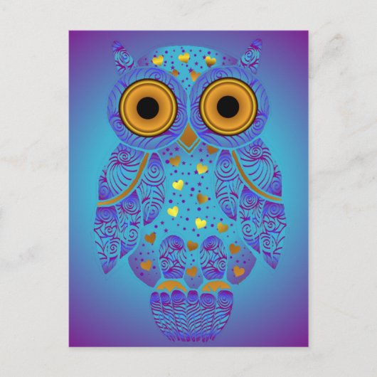 Briefkaart H00t Owl Blues (Voorkant)