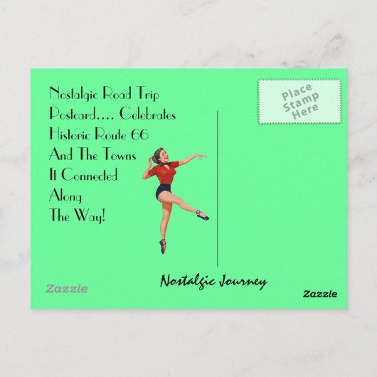 Briefkaart Haal uw pictogrammen op route 66 - weg  (Achterkant)