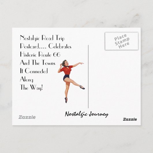 Briefkaart Haal uw pictogrammen op route 66 - weg (Achterkant)