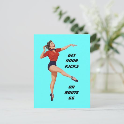 Briefkaart Haal uw pictogrammen op route 66 - weg  (Staand voorkant)