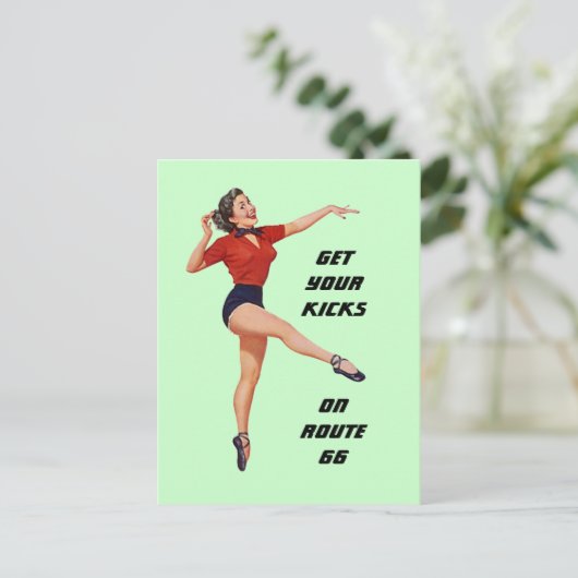 Briefkaart Haal uw pictogrammen op route 66 - weg  (Staand voorkant)