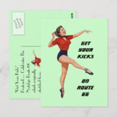 Briefkaart Haal uw pictogrammen op route 66 - weg  (Voorkant / Achterkant)