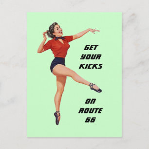 Briefkaart Haal uw pictogrammen op route 66 - weg