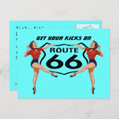 Briefkaart Haal uw pictogrammen op route 66 - weg (Voorkant / Achterkant)