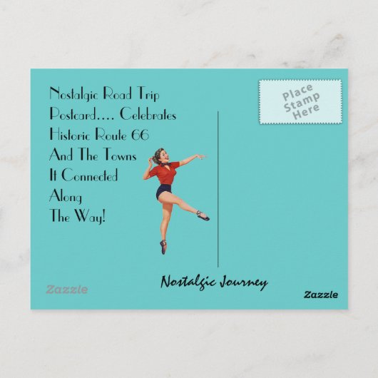 Briefkaart Haal uw pictogrammen op route 66 - weg  (Achterkant)