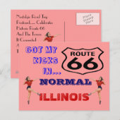 Briefkaart Haal uw pictogrammen op route 66 - weg  (Voorkant / Achterkant)