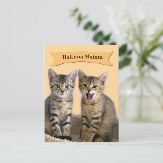 Briefkaart Hakuna Matata Kitten (Staand voorkant)