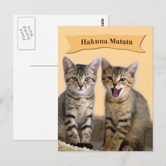 Briefkaart Hakuna Matata Kitten (Voorkant / Achterkant)