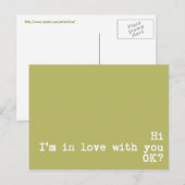 Briefkaart - Hallo, ik ben verliefd op je, oké? (Voorkant / Achterkant)