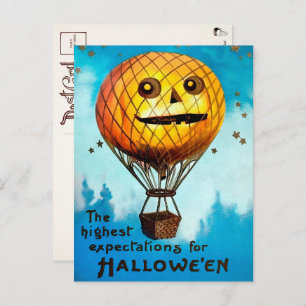 Briefkaart Halloween-ballon