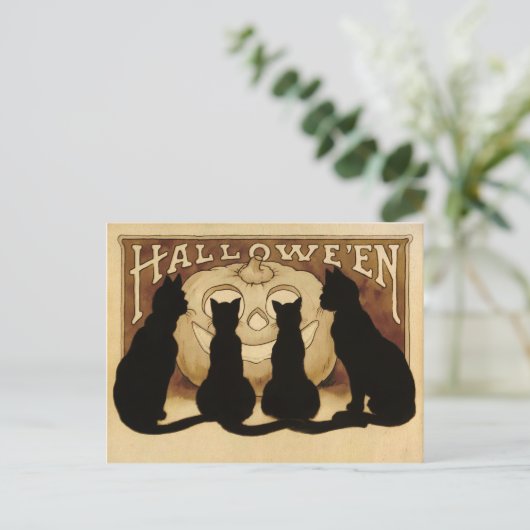 Briefkaart  Halloween Cats (Staand voorkant)