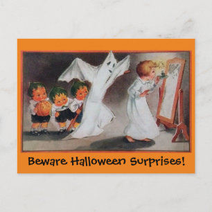  Briefkaart Halloween Girl