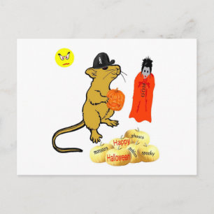 Briefkaart Halloween Mouse