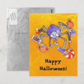 Briefkaart Halloween Spider (Voorkant / Achterkant)