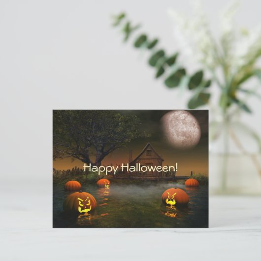 Briefkaart Halloween Spooky Scenes (Staand voorkant)