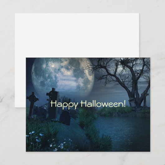 Briefkaart Halloween Spooky Scenes (Voorkant / Achterkant)