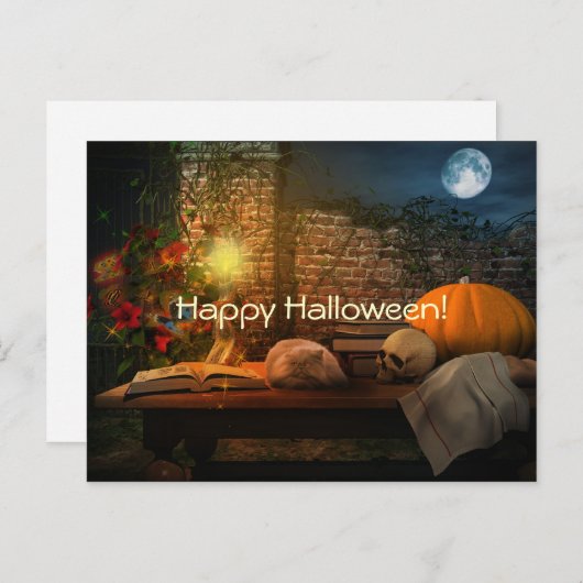 Briefkaart Halloween Spooky Scenes (Voorkant / Achterkant)