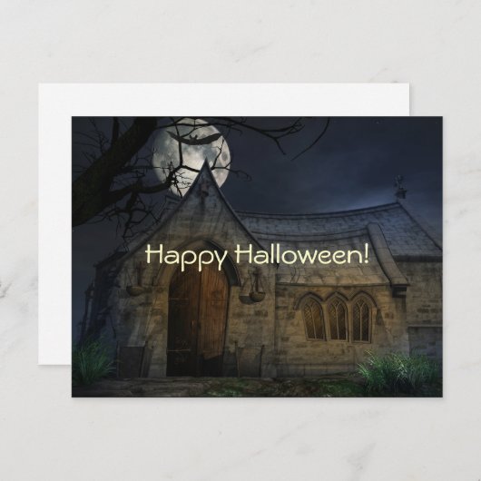 Briefkaart Halloween Spooky Scenes (Voorkant / Achterkant)