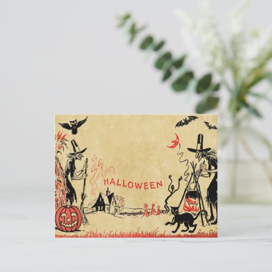 Briefkaart Halloween Witches (Staand voorkant)
