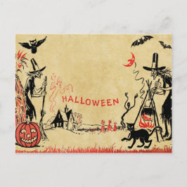 Briefkaart Halloween Witches