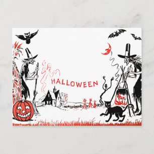 Briefkaart Halloween Witches