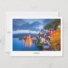 Briefkaart Hallsttat night scene, Oostenrijk