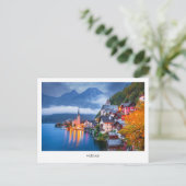 Briefkaart Hallsttat night scene, Oostenrijk (Staand voorkant)