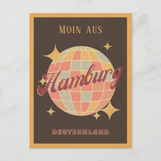  Briefkaart Hamburg Moin Deutschland Retro (Voorkant)