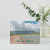 briefkaart, "HANALEI BEACH, KAUAI" Briefkaart (Staand voorkant)