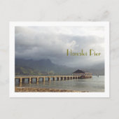briefkaart, "HANALEI PIER MET KLEUTEN OVERHEAD" Briefkaart (Voorkant)