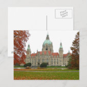 Briefkaart Hannover Neues Rathaus Herbst, Duitslan (Voorkant / Achterkant)