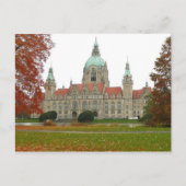 Briefkaart Hannover Neues Rathaus Herbst, Duitslan (Voorkant)