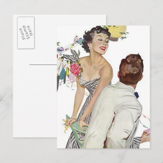 Briefkaart  Happy Announding-koppel (Voorkant / Achterkant)