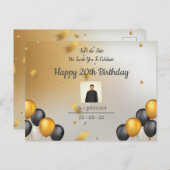 Briefkaart Happy Birthday (Voorkant / Achterkant)