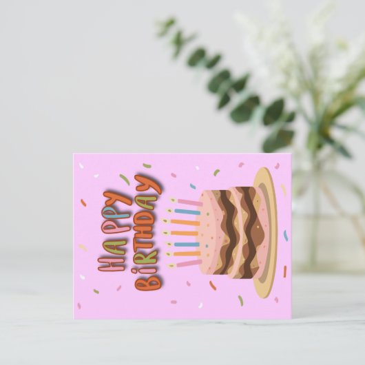 Briefkaart Happy Birthday (Staand voorkant)