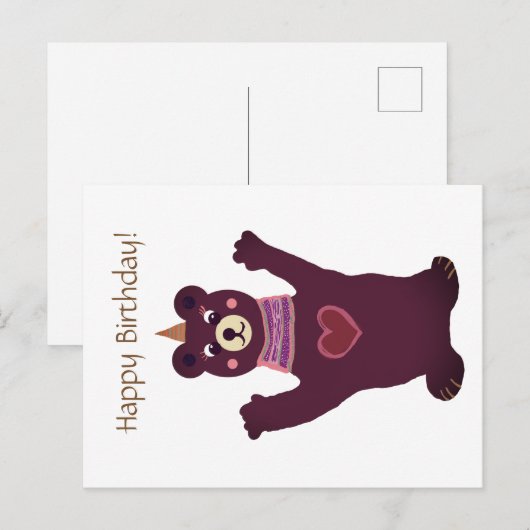 Briefkaart Happy Birthday (Voorkant / Achterkant)