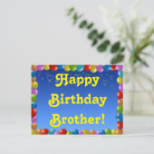 Briefkaart Happy Birthday Brother (Staand voorkant)