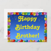 Briefkaart Happy Birthday Brother (Voorkant / Achterkant)