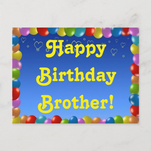 Briefkaart Happy Birthday Brother (Voorkant)
