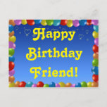 Briefkaart Happy Birthday Friend<br><div class="desc">Briefkaart Happy Birthday Friend</div>