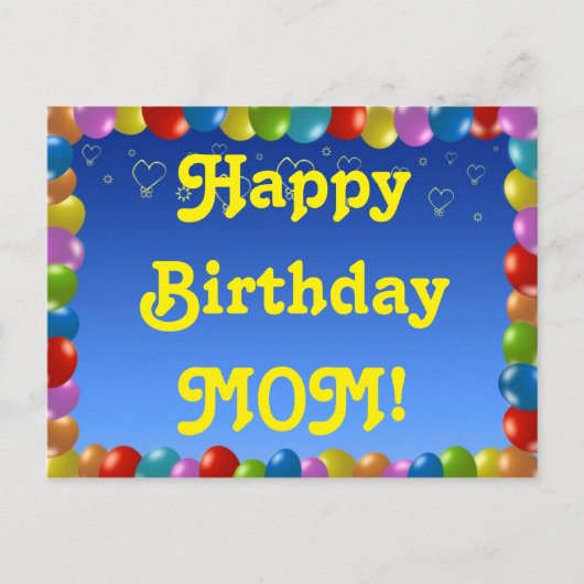 Briefkaart Happy Birthday Mom (Voorkant)