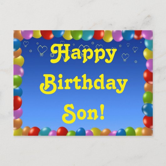 Briefkaart Happy Birthday Son (Voorkant)